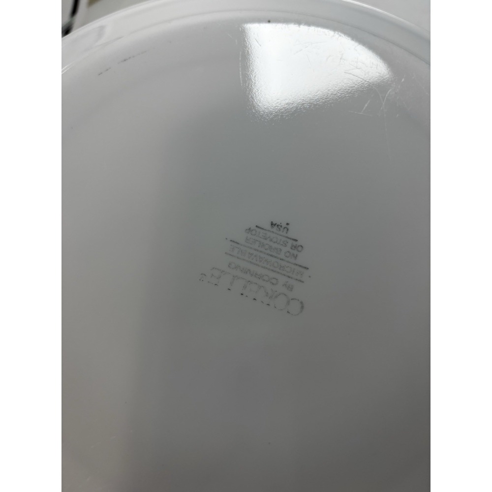 Corelle ZENITH Dinner Plates 10 1/4" White Black Trim Pink Flower Set of 4 - Picture 8 of 8